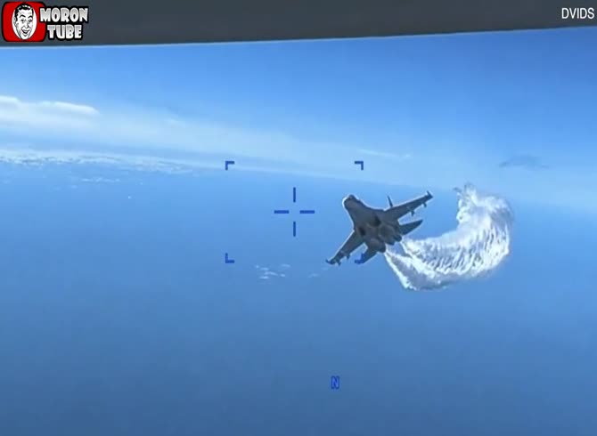 Video: The Russian jet colliding with the American drone was captured on camera